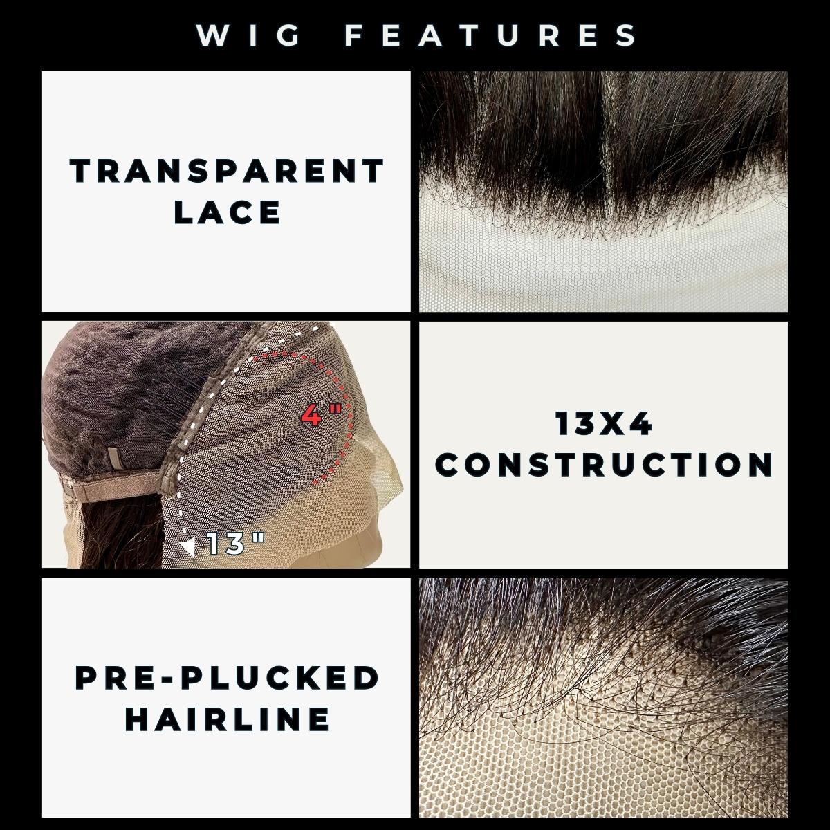 Honeycomb 13x4 Lace Front Bob Wig – 100% Human Hair with Blonde Highlights