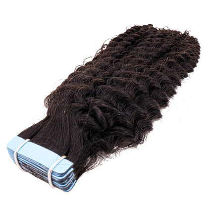 Afro Kinky Curly Tape-In Extensions – 100% Human Hair (40 Pieces)