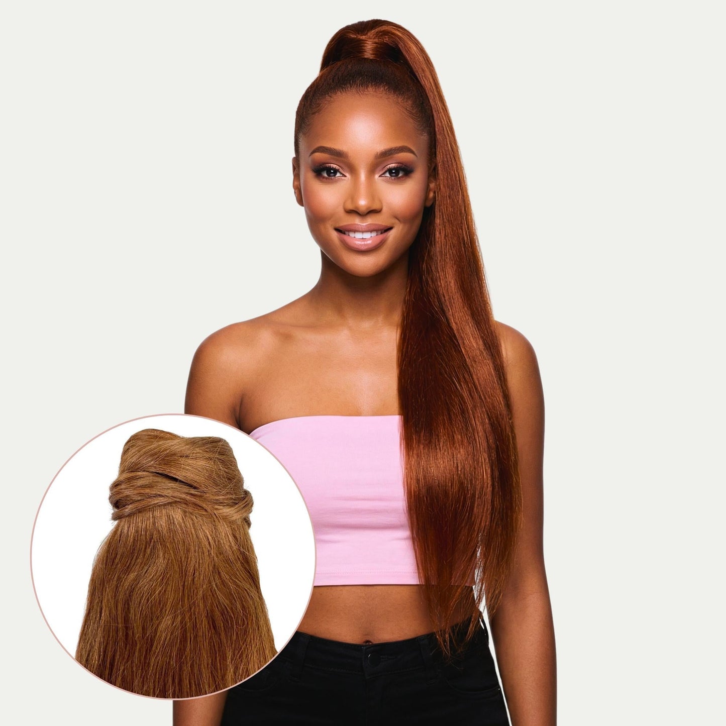Auburn 20" Wrap-Around Ponytail Extension – 100% Human Hair