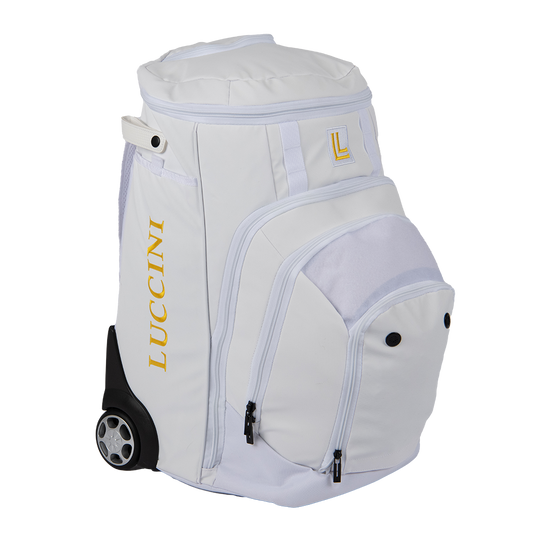 Wheeled Gear Bag – White Baseball & Softball Roller Bat Bag (Converts to Batpack)