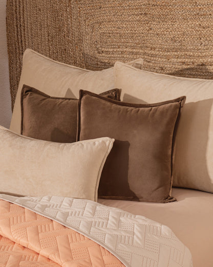 Bondad Ultra-Light Reversible Quilted Coverlet – Peach/Gray (Full/Queen & King)