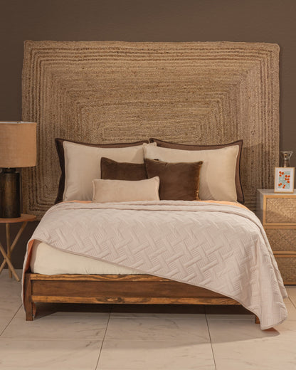 Bondad Ultra-Light Reversible Quilted Coverlet – Peach/Gray (Full/Queen & King)