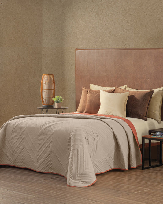 Tierra Ultra-Soft Reversible Comforter Set – Taupe & Terracotta (Full/Queen & King)