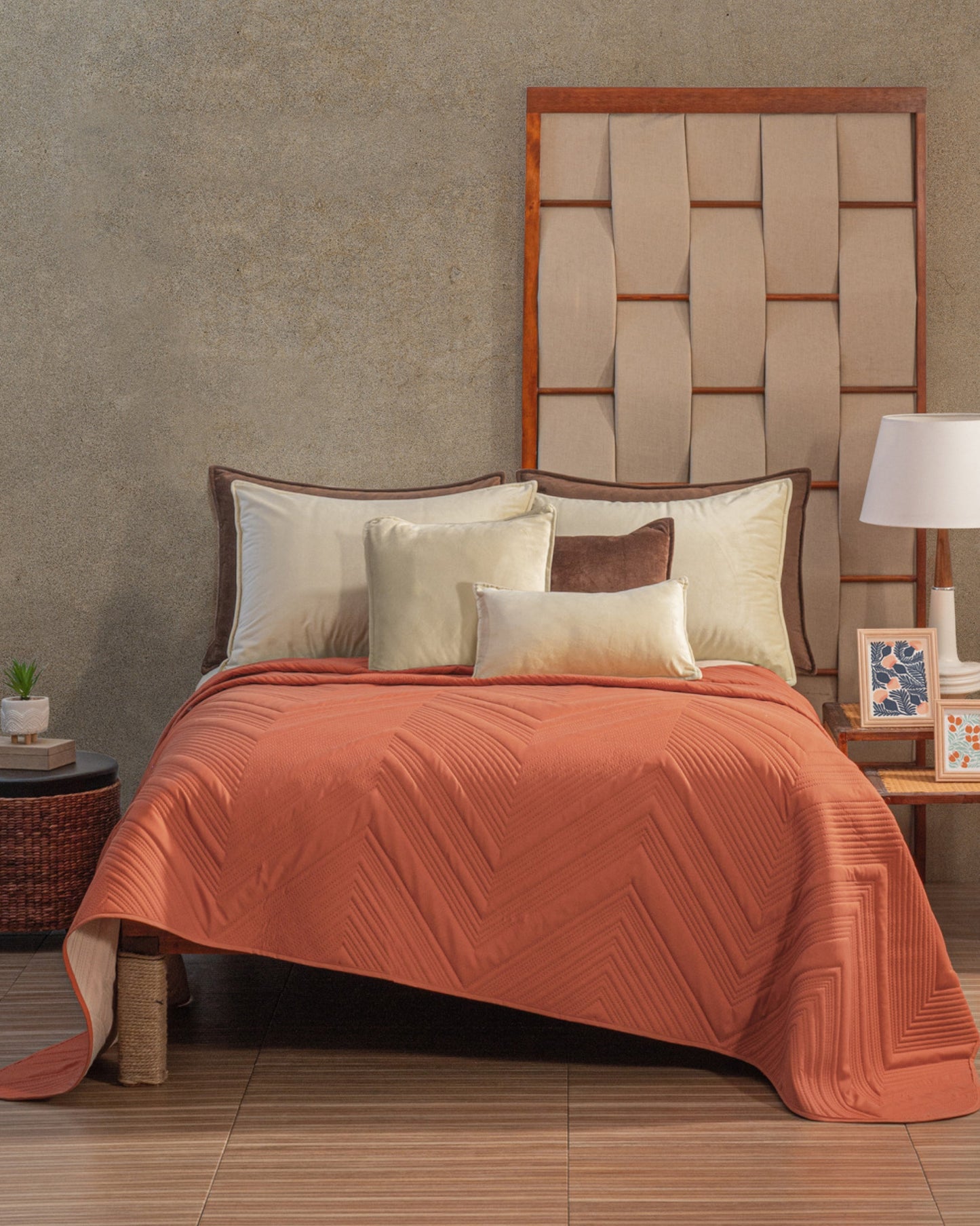 Tierra Ultra-Soft Reversible Comforter Set – Taupe & Terracotta (Full/Queen & King)