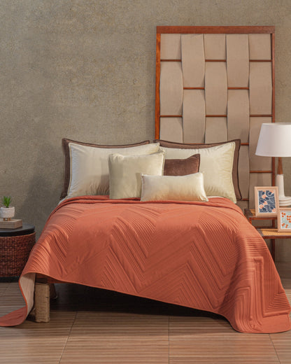 Tierra Ultra-Soft Reversible Comforter Set – Taupe & Terracotta (Full/Queen & King)